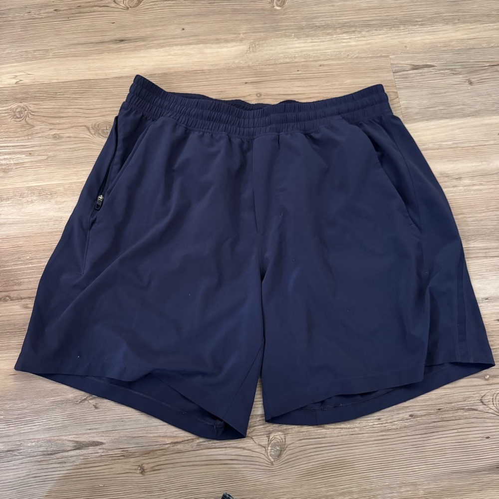 Lululemon 7” Linerless Navy Pace Breaker Shorts